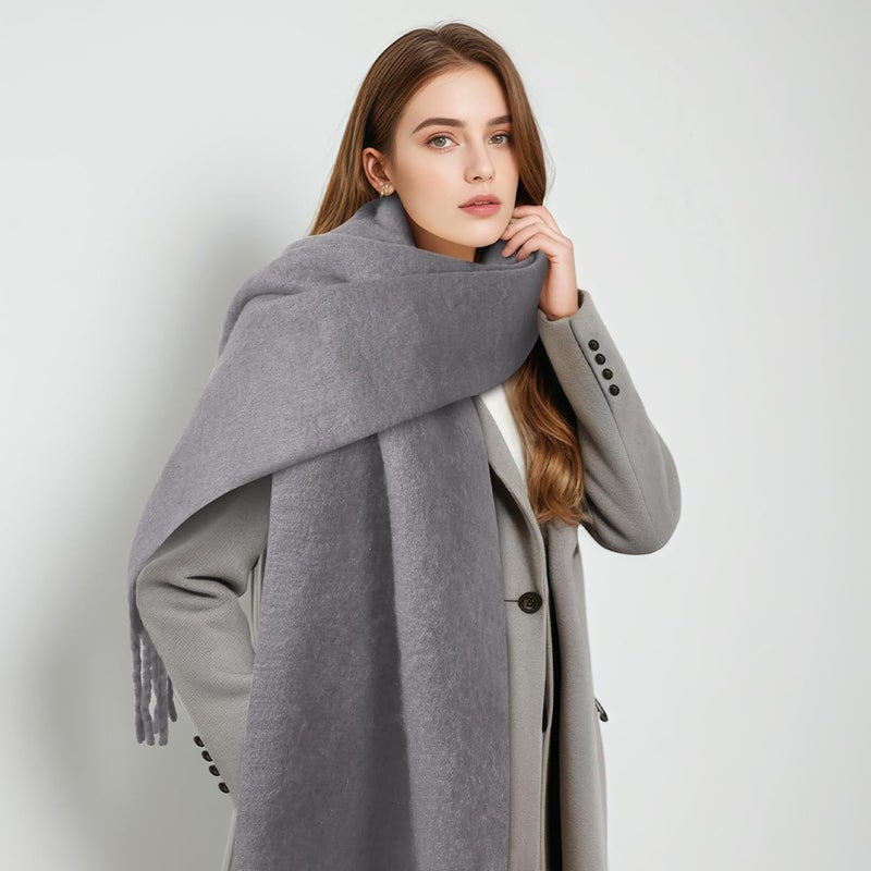 Premillow Women's Mohair Winter Scarf Pure Color, Warm Winter Scarf for Women and Men, Soft Luxurious Cashmere Feel Scarfs - Image 5